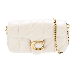 Authentic Coach Tabby Quilted Pillow Wristlet in Chalk